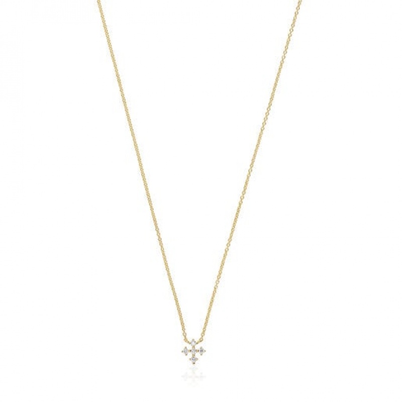 Tous Cross With 008ct Of Diamonds Les Classiques Halskette Gold | Österreich-LRXCEF197