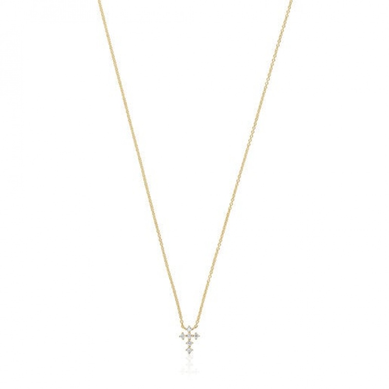 Tous Cross With 009ct Of Diamonds Les Classiques Halskette Gold | Österreich-GZOSAU650