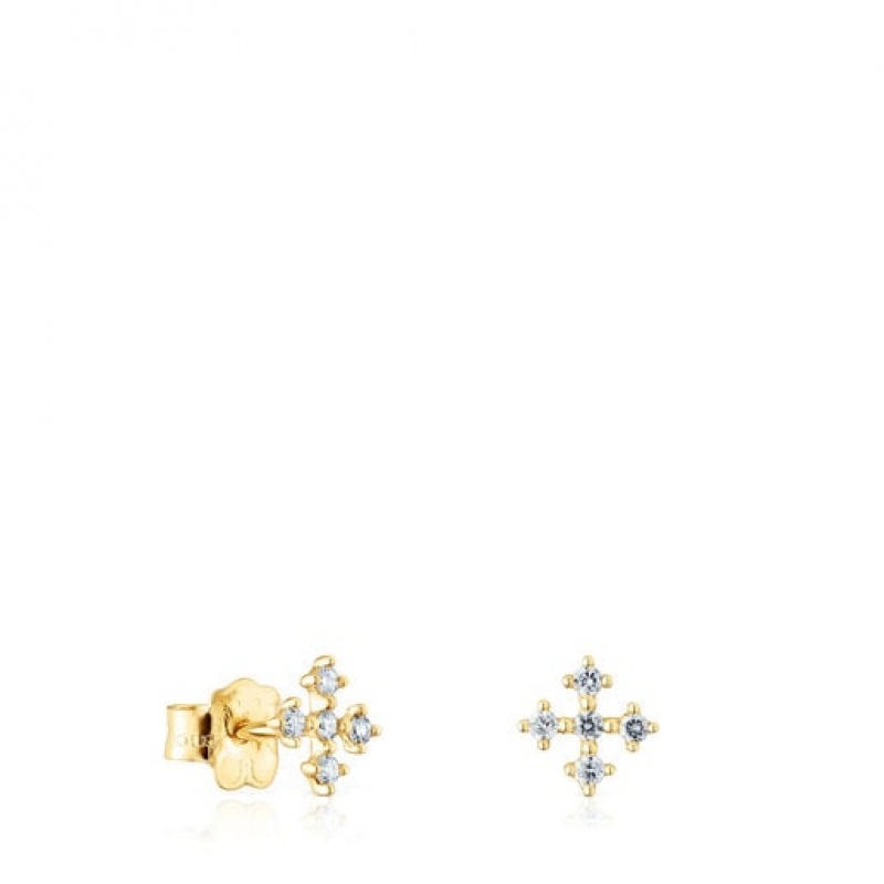 Tous Cross With Diamonds Les Classiques Ohrringe Gold | Österreich-XRYKAI176