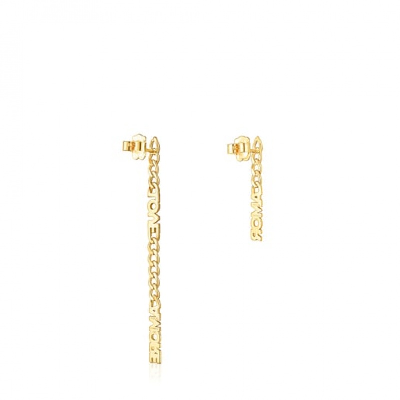 Tous Crossword Amor Chain Ohrringe Gold | Österreich-OUQAVR469