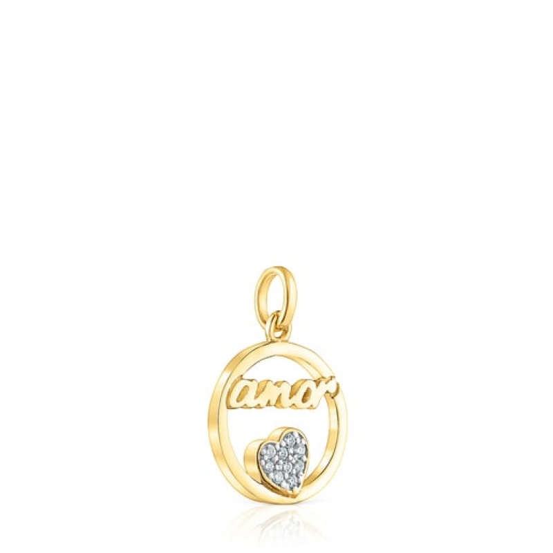 Tous Crossword Love With Diamonds Anhänger Gold | Österreich-MDYWUN130