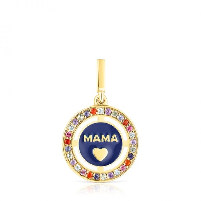 Tous Crossword Mama Mama With Gemstones Anhänger Gold | Österreich-DOFSXM207