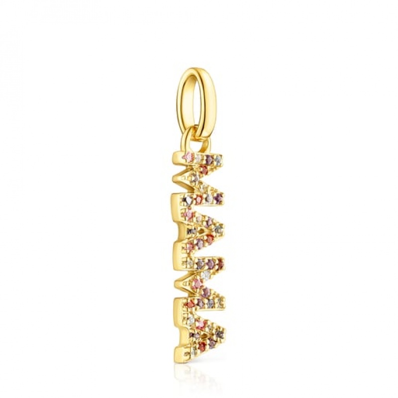 Tous Crossword Mama Mama With Gemstones Anhänger Gold | Österreich-HORGXZ230