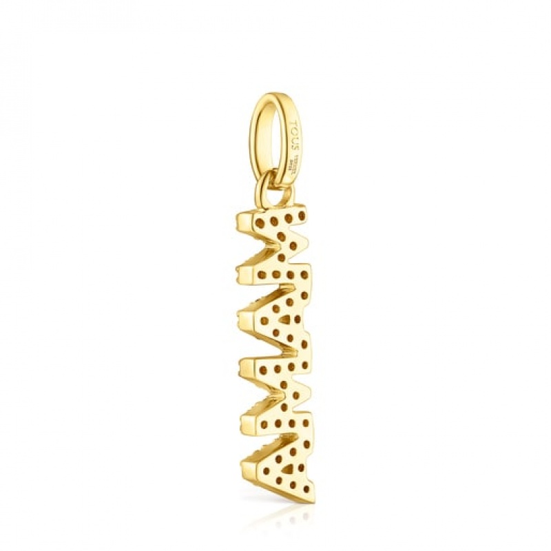 Tous Crossword Mama Mama With Gemstones Anhänger Gold | Österreich-HORGXZ230