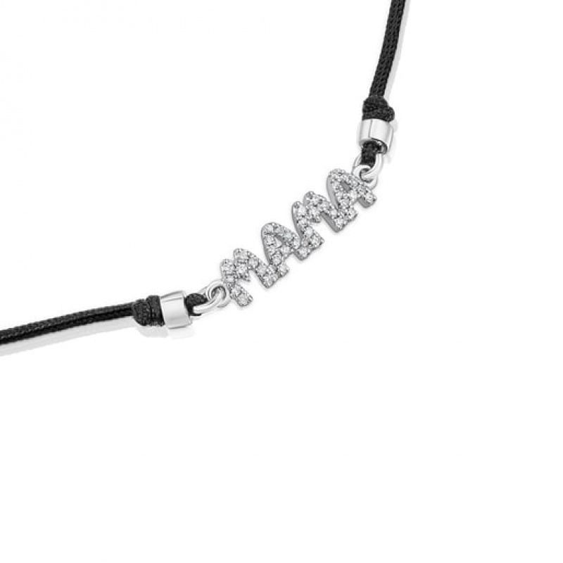 Tous Crossword Mama With Diamonds Armband Schwarz Silber | Österreich-GJVFXR574