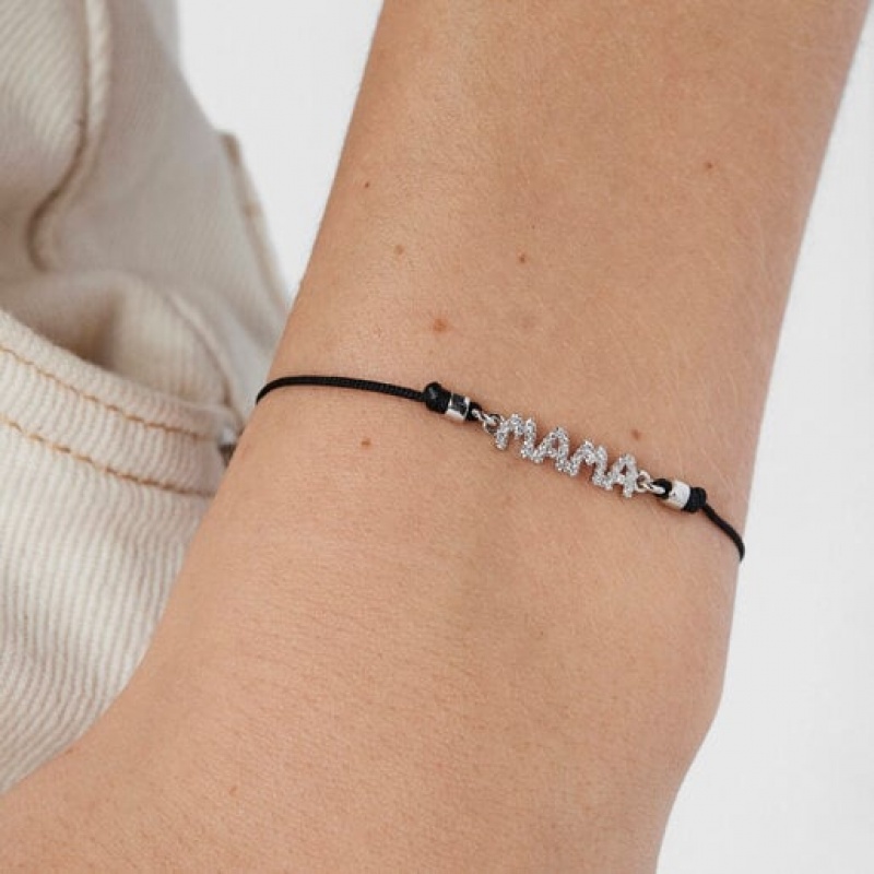 Tous Crossword Mama With Diamonds Armband Schwarz Silber | Österreich-GJVFXR574