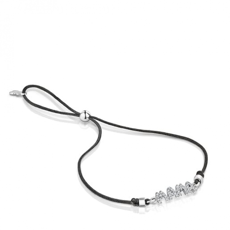 Tous Crossword Mama With Diamonds Armband Schwarz Silber | Österreich-GJVFXR574