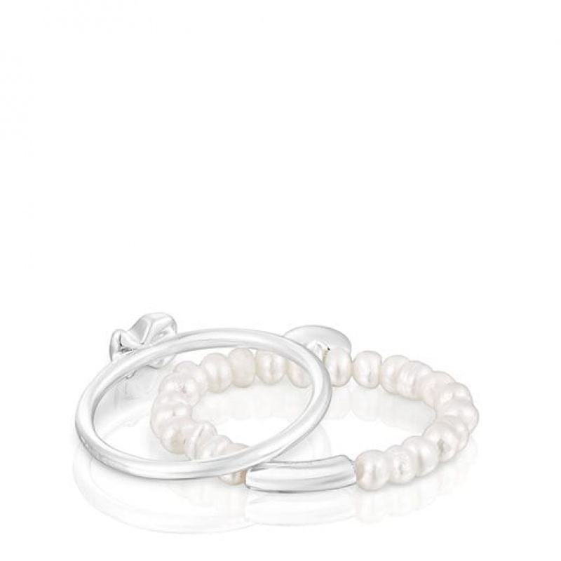 Tous Cultured Pearls Mini Icons Heart Ring Silber | Österreich-GBNZAK341