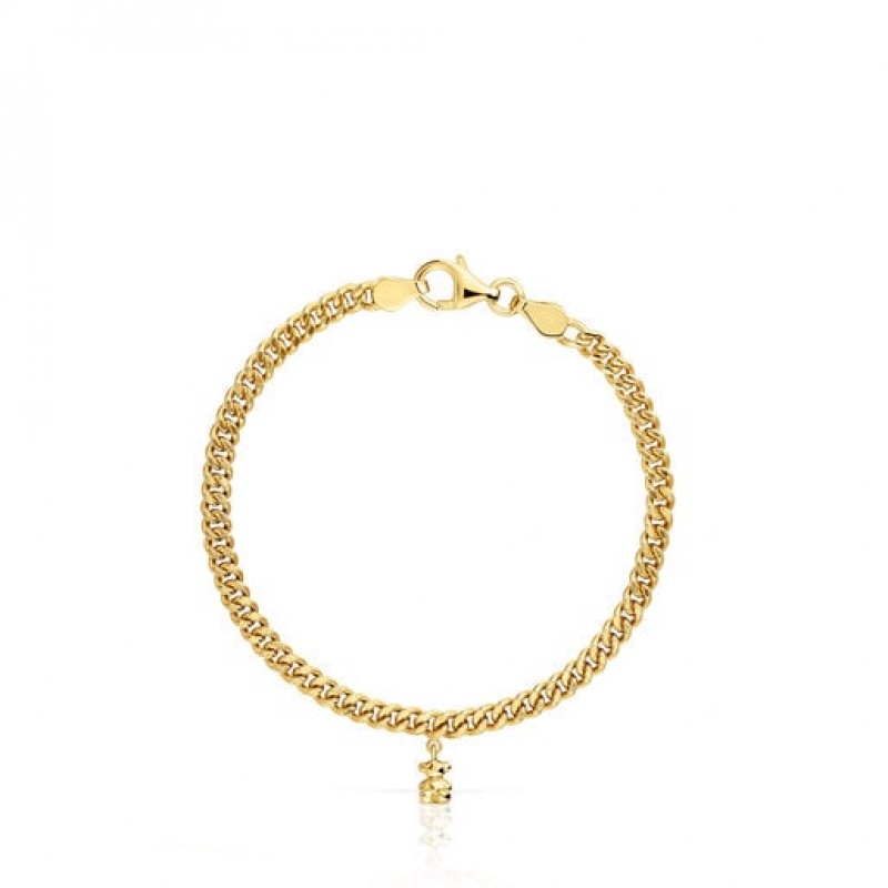 Tous Curb Chain With Bold Bear Armband Gold | Österreich-NKYHFR518