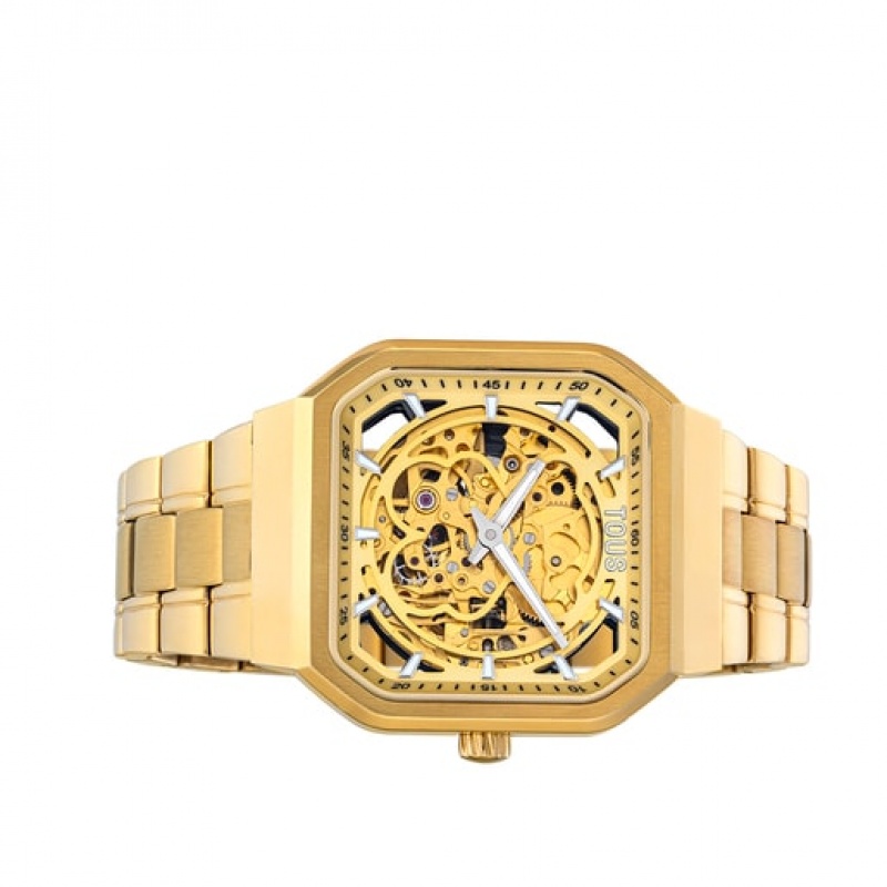 Tous D Bear Analogue With Steel Riemen Uhren Gold | Österreich-HMTCZX864