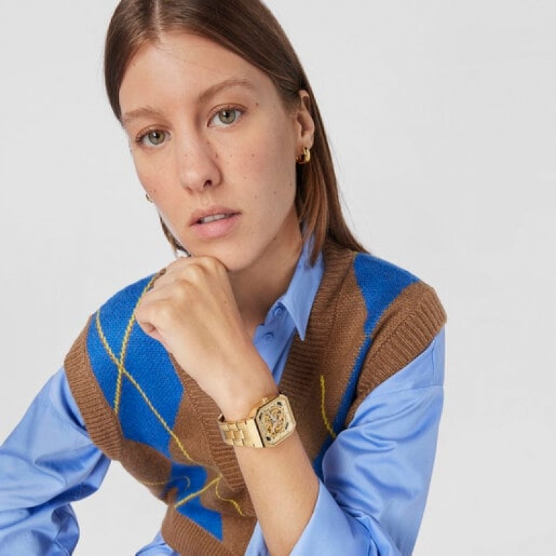 Tous D Bear Analogue With Steel Riemen Uhren Gold | Österreich-HMTCZX864