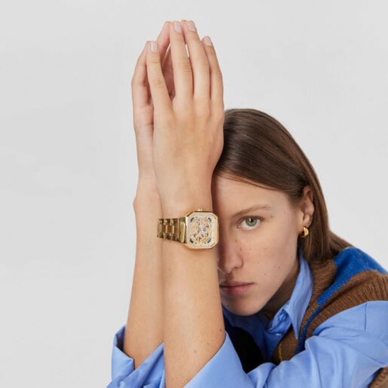 Tous D Bear Analogue With Steel Riemen Uhren Gold | Österreich-HMTCZX864