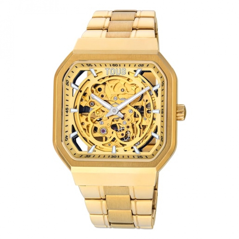 Tous D Bear Analogue With Steel Riemen Uhren Gold | Österreich-HMTCZX864