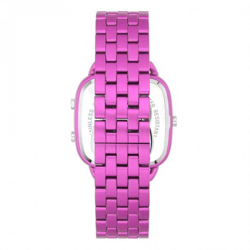 Tous D Logo With Fuchsia Steel Riemen Digitale Uhren Lila | Österreich-JUNQGM906