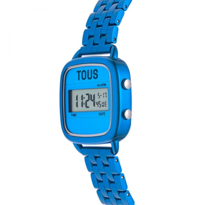 Tous D Logo With Steel Riemen Digitale Uhren Blau | Österreich-OZQJIM839