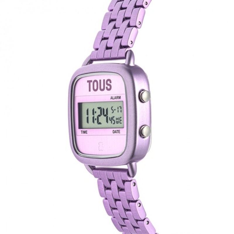 Tous D Logo With Steel Riemen Digitale Uhren Lila | Österreich-NHGTAZ301