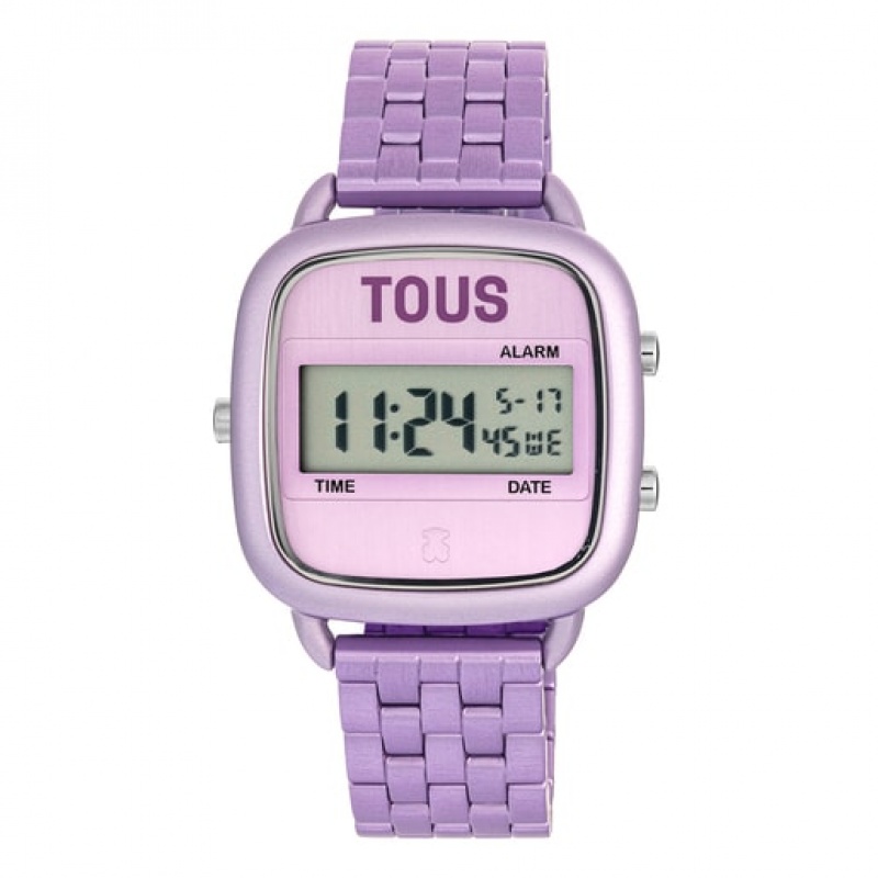 Tous D Logo With Steel Riemen Digitale Uhren Lila | Österreich-NHGTAZ301