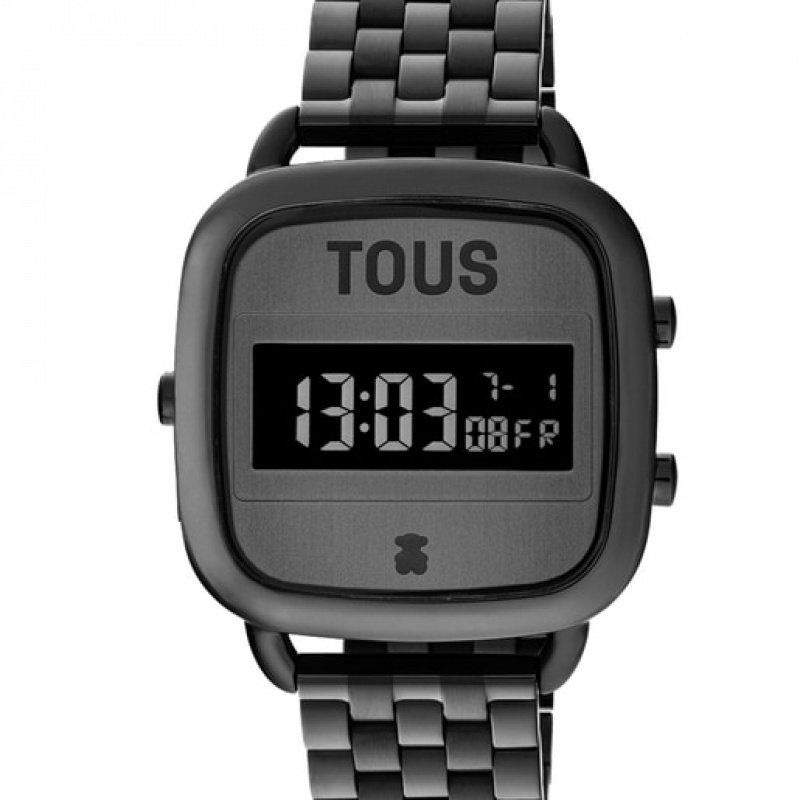 Tous D Logo With Steel Riemen Digitale Uhren Schwarz | Österreich-FAQKYG372