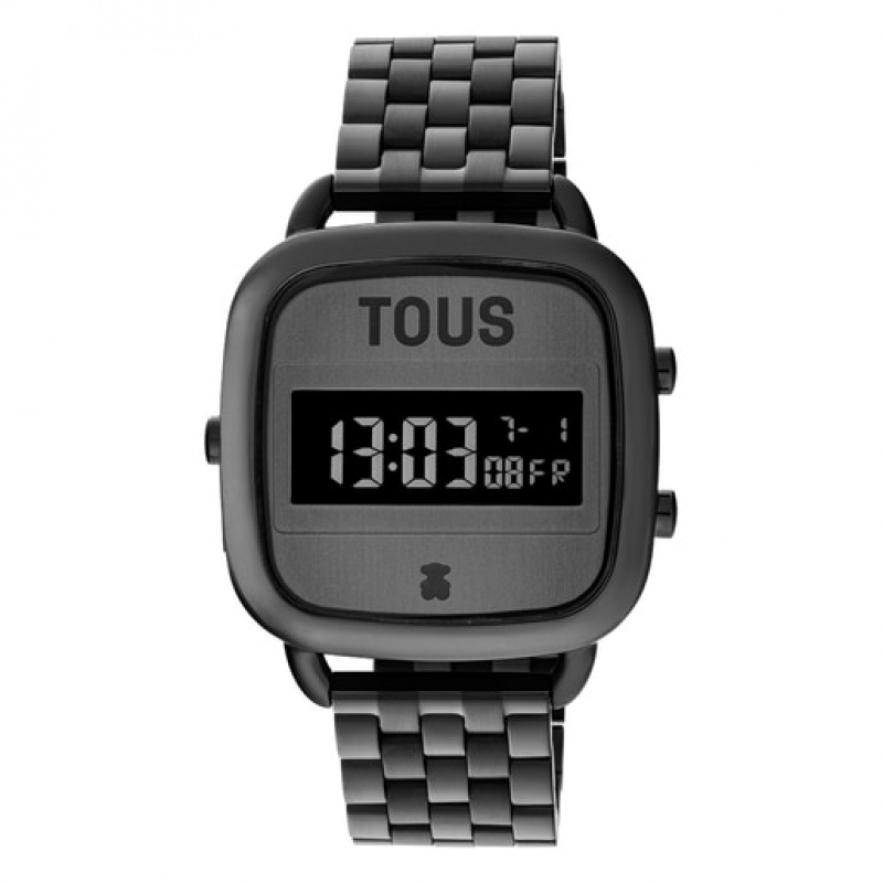 Tous D Logo With Steel Riemen Digitale Uhren Schwarz | Österreich-FAQKYG372