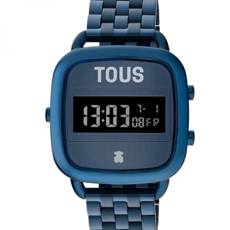 Tous D Logo With Steel Riemen Digitale Uhren Dunkelblau | Österreich-IBWTXM902
