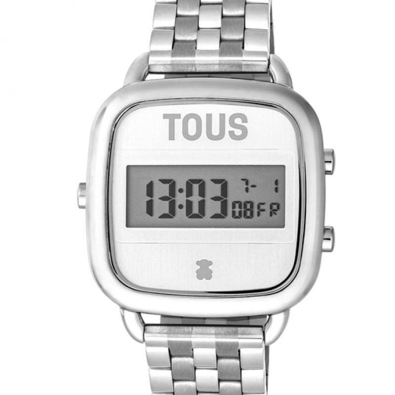 Tous D Logo With Steel Riemen Digitale Uhren Silber | Österreich-QFTMIY597