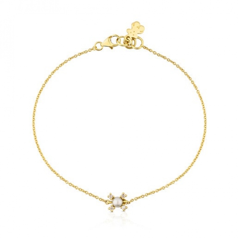Tous Diamond Pearl Eklat Armband Gold | Österreich-BSVJFY137