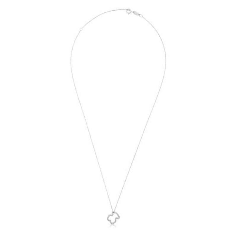 Tous Diamonds Bear Motif Icon Gems Halskette Silber | Österreich-VMLEUH201