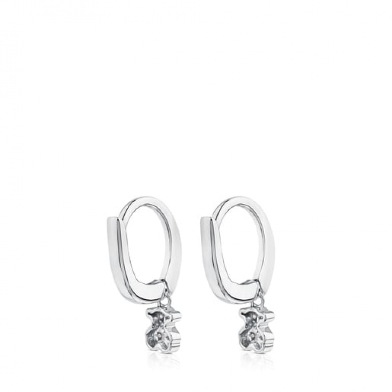 Tous Diamonds Bear Motif Puppies Ohrringe Silber | Österreich-IZKQUO768