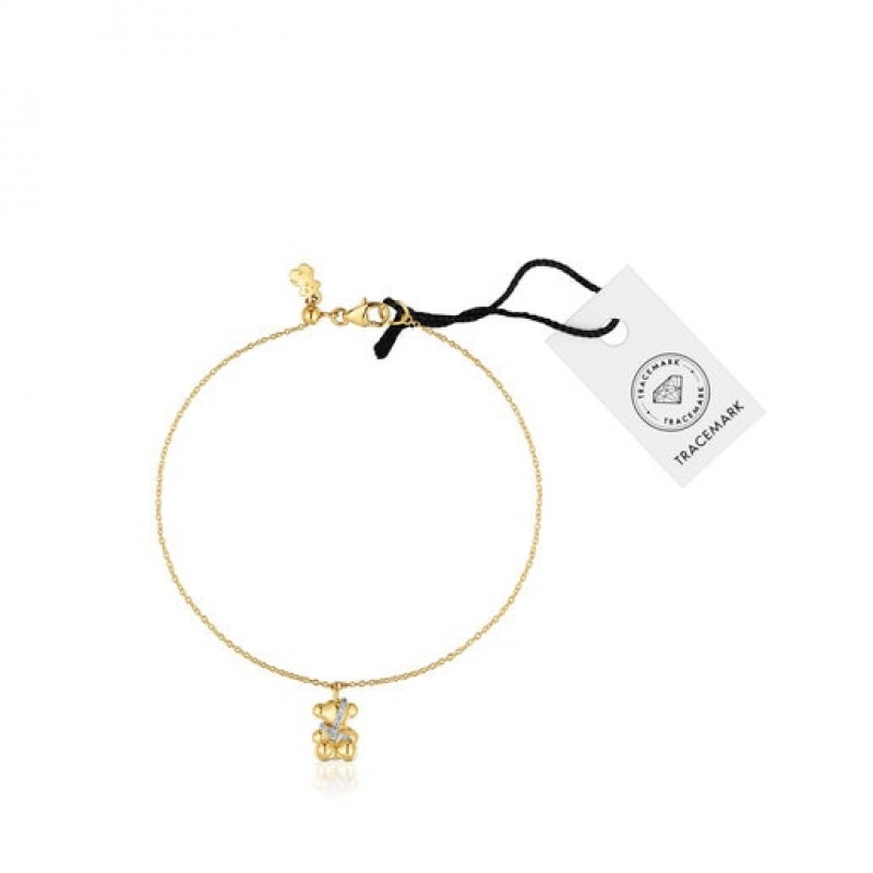 Tous Diamonds Chain Lligat Armband Gold | Österreich-IDXYHA308