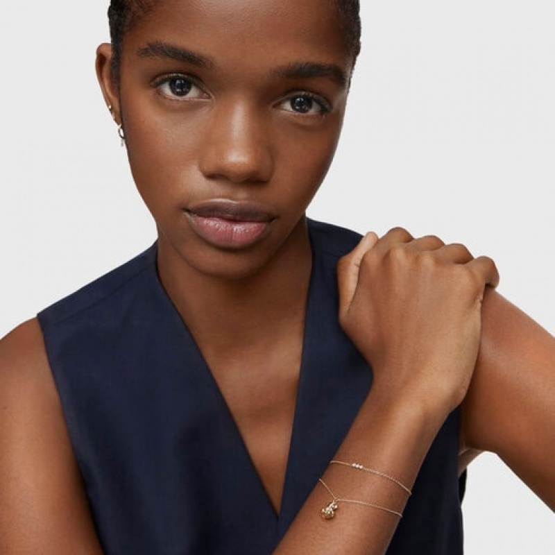 Tous Diamonds Chain Lligat Armband Gold | Österreich-IDXYHA308