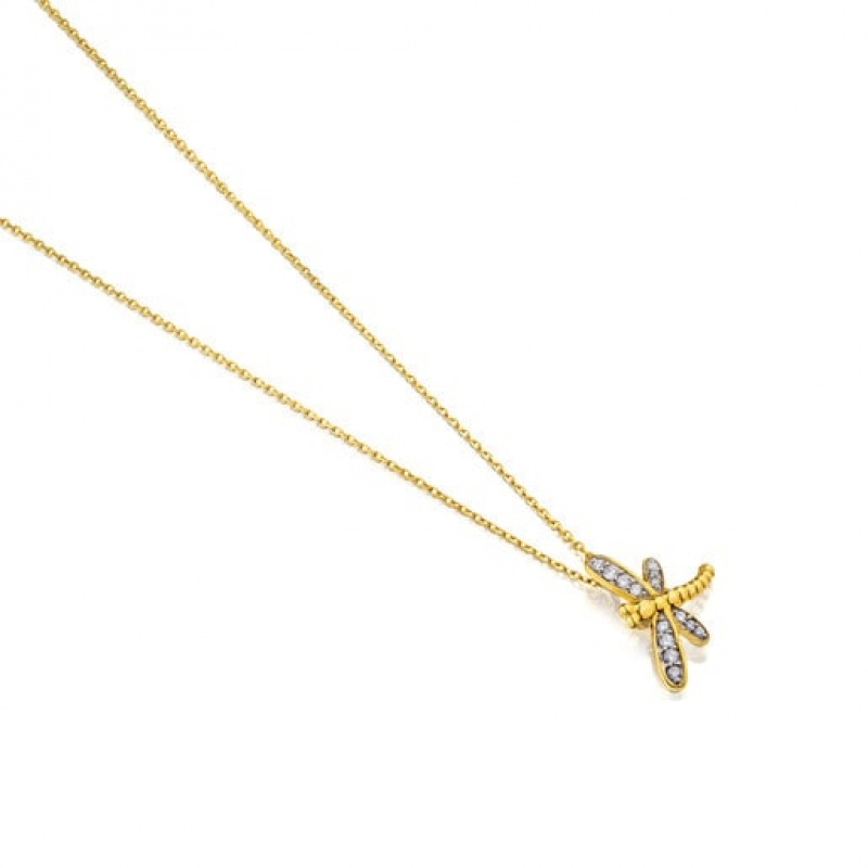 Tous Diamonds Dragon-fly Motif Bera Halskette Gold | Österreich-AKMSJU058