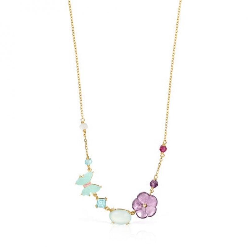 Tous Diamonds Gemstones 001ct 42cm Vita Halskette Gold | Österreich-YAQNJM708