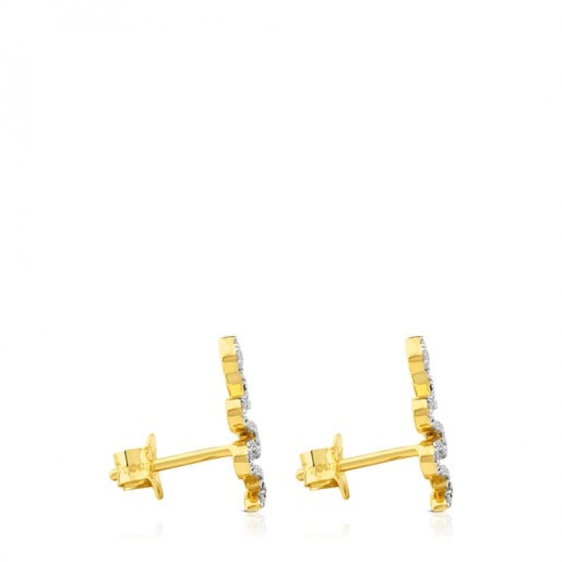 Tous Diamonds Sneak Motif Gem Power Ohrringe Gold | Österreich-OJTNAK432