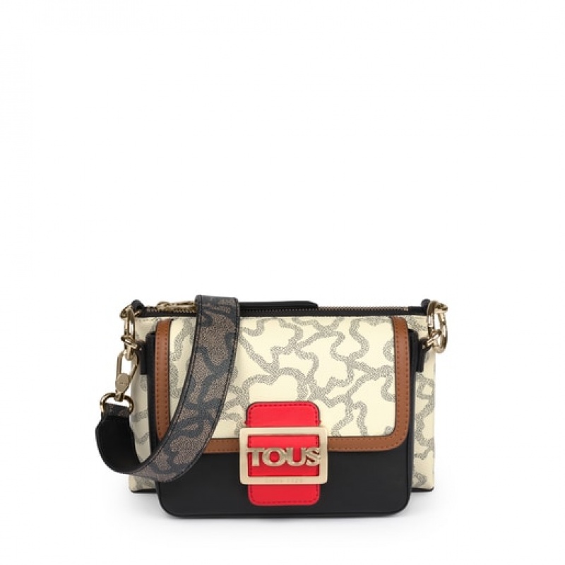 Tous Double Kaos Icon Schultertasche Weiß Rot | Österreich-PASMEQ768