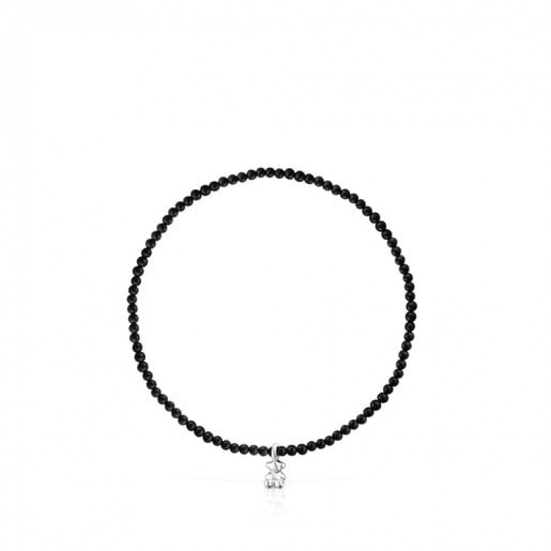 Tous Elastic Bold Bear With Onyx Charm Armband Schwarz | Österreich-DXUSVQ782