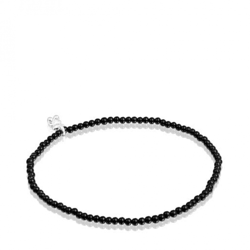 Tous Elastic Bold Bear With Onyx Charm Armband Schwarz | Österreich-DXUSVQ782