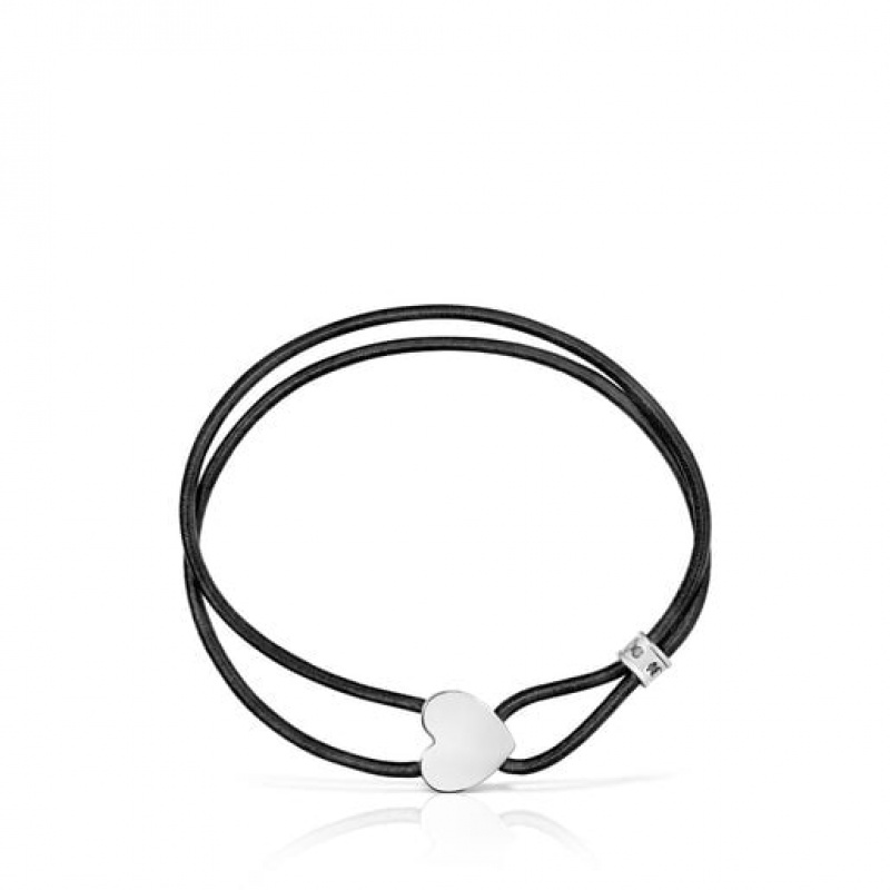 Tous Elastic Sweet Dolls With Heart Armband Silber Schwarz | Österreich-AITEUY502