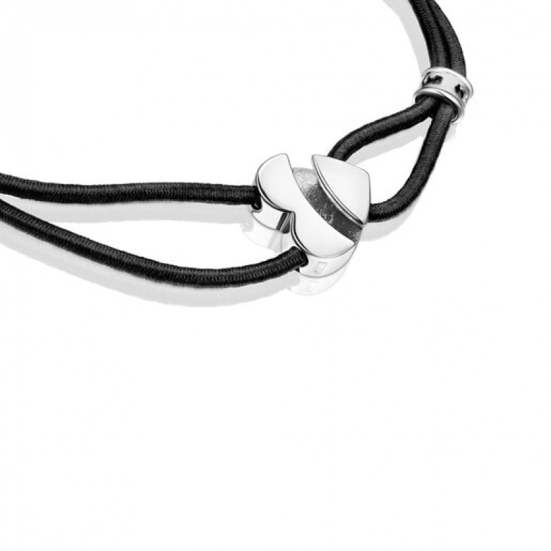 Tous Elastic Sweet Dolls With Heart Armband Silber Schwarz | Österreich-AITEUY502