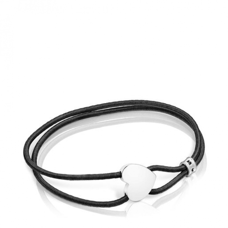 Tous Elastic Sweet Dolls With Heart Armband Silber Schwarz | Österreich-AITEUY502