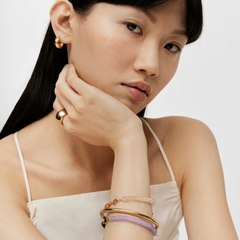Tous Elastic With Carnelian Gemstones Alma Motif Armband Beige Orange | Österreich-QVONSG248