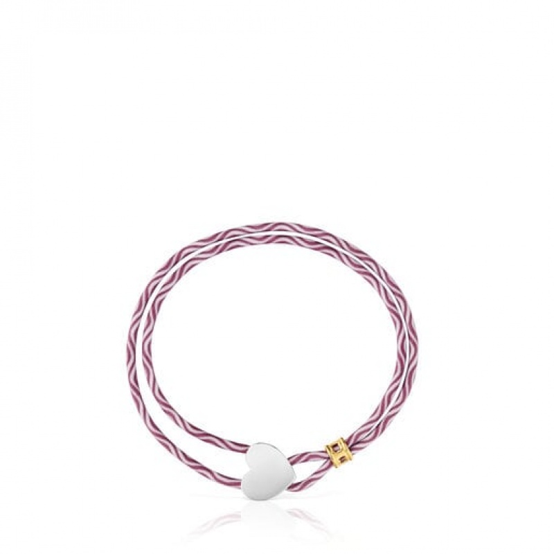 Tous Elastic With Heart Sweet Dolls Armband Bordeaux Silber | Österreich-DPZSBH327