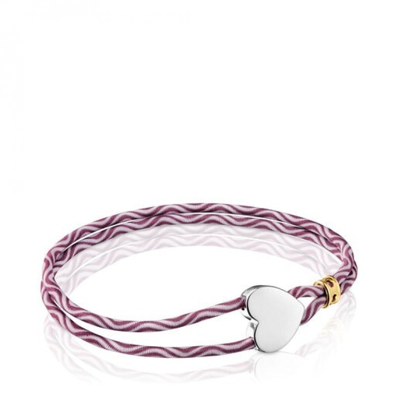 Tous Elastic With Heart Sweet Dolls Armband Bordeaux Silber | Österreich-DPZSBH327