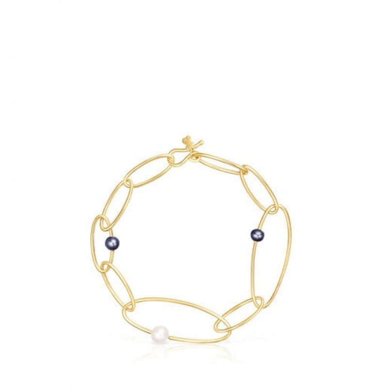 Tous Elipse With Cultured Pearls Armband Gold | Österreich-EQIRSN319