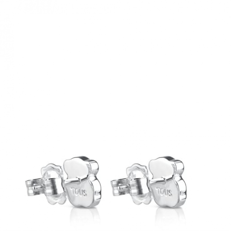Tous Faceted Mother-of-pearl Bear Motif Color Ohrringe Silber | Österreich-ZPSYFC541