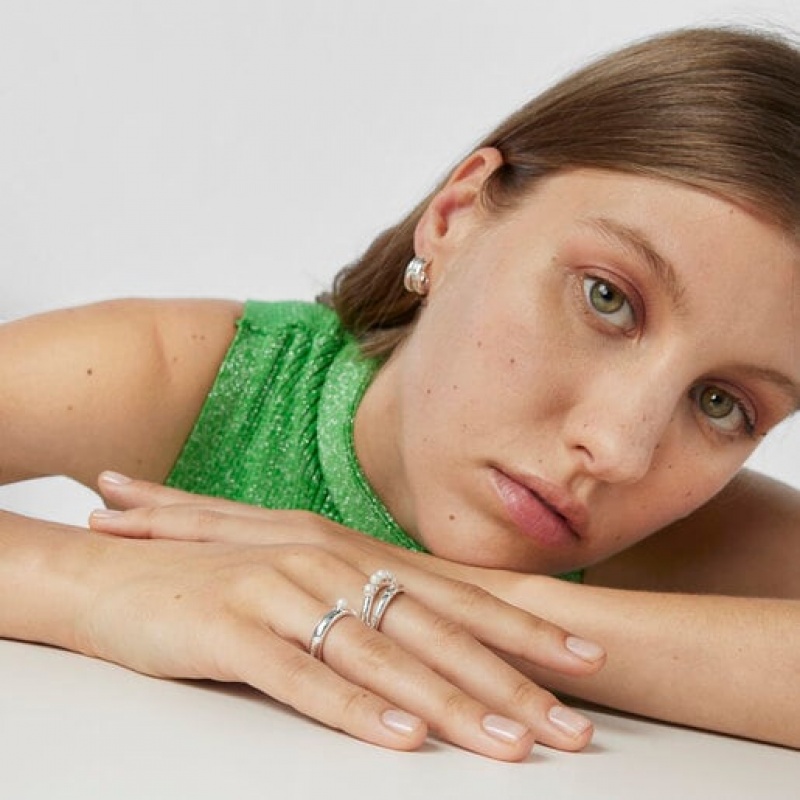 Tous Fellow Double With Pearls Ring Silber | Österreich-ARIZWF285