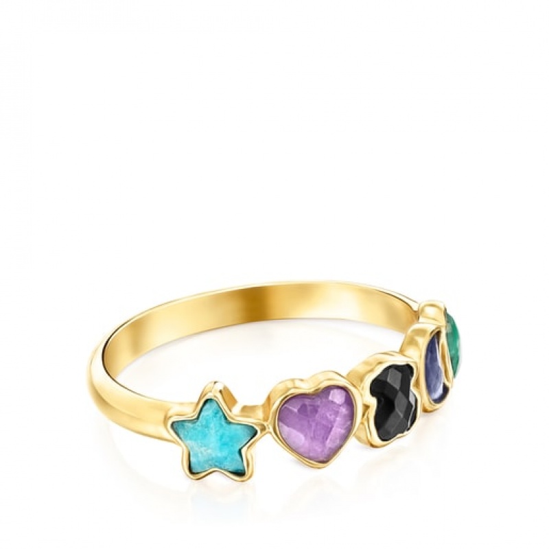 Tous Five Gemstones Motifs Glory Ring Gold | Österreich-ZFDNHS126