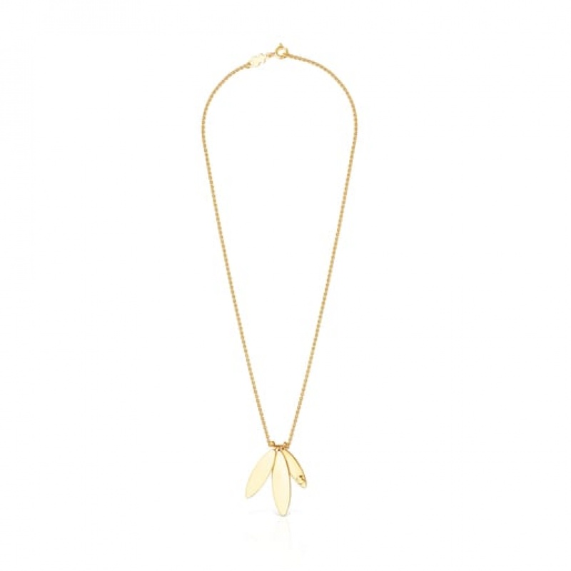 Tous Fragile Nature Laurel Leaf Halskette Gold | Österreich-XNODLB197