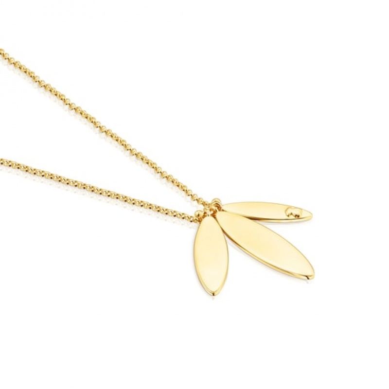 Tous Fragile Nature Laurel Leaf Halskette Gold | Österreich-XNODLB197