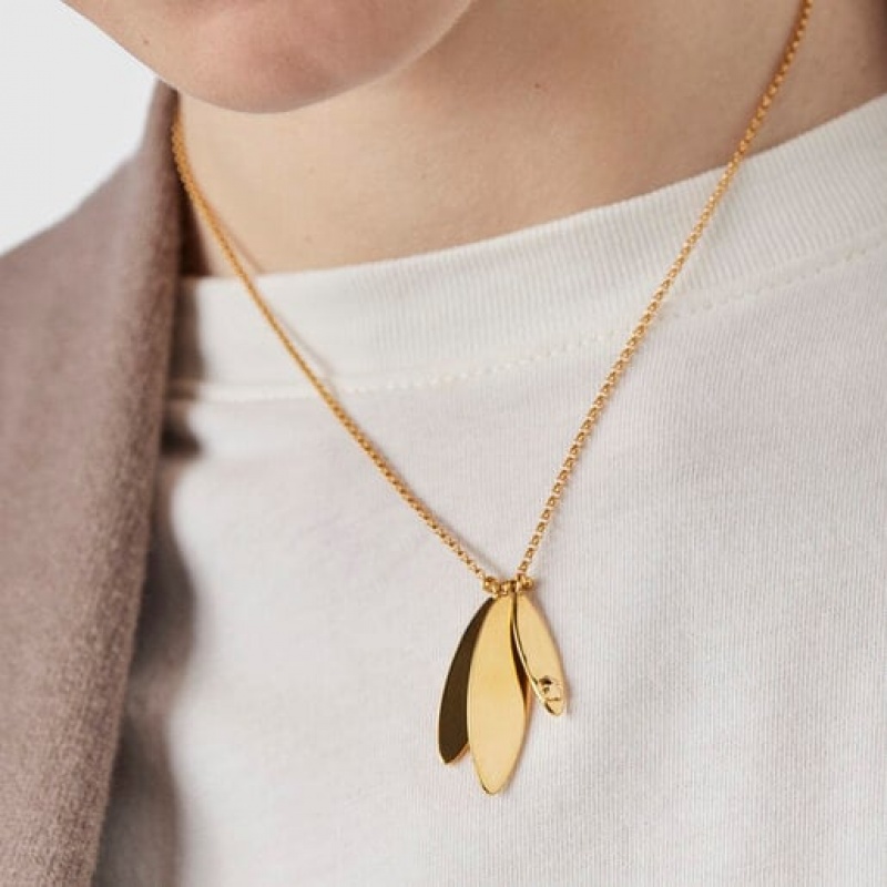 Tous Fragile Nature Laurel Leaf Halskette Gold | Österreich-XNODLB197