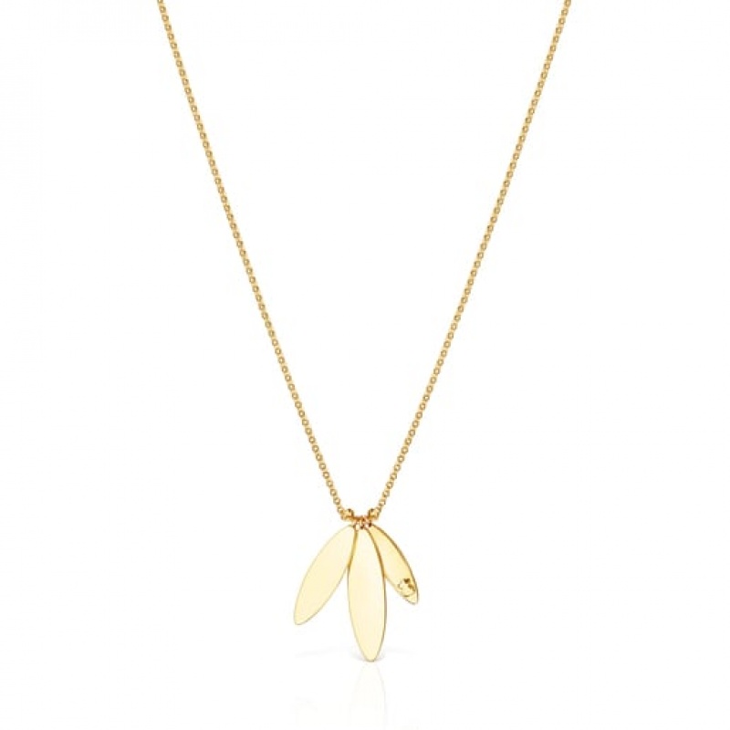 Tous Fragile Nature Laurel Leaf Halskette Gold | Österreich-XNODLB197